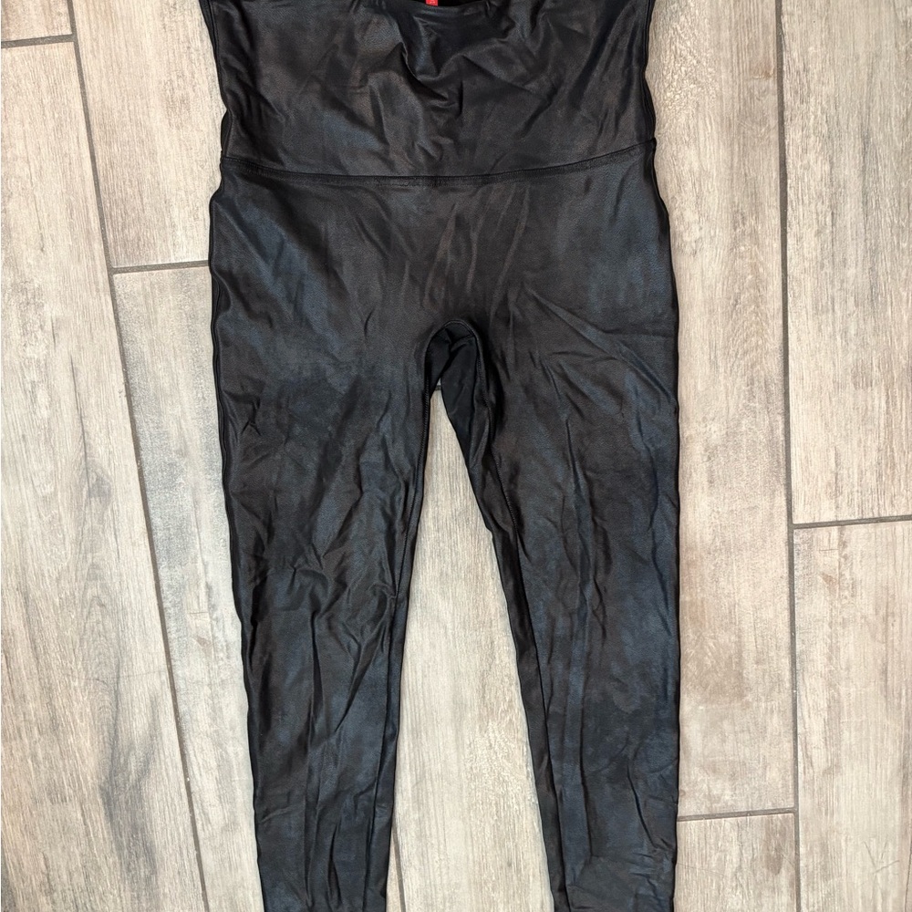 SPANX faux leather leggings 1x tall EUC